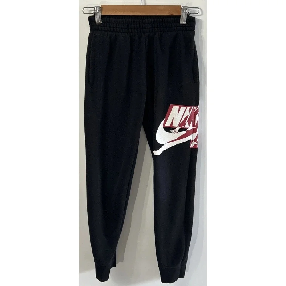 Nike Air Jordan Jumpman Jogger Sweatpants Swoosh Black Med 10-12